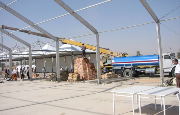 Construction of the very first dining facilities in Mosul for 101st Airborne…