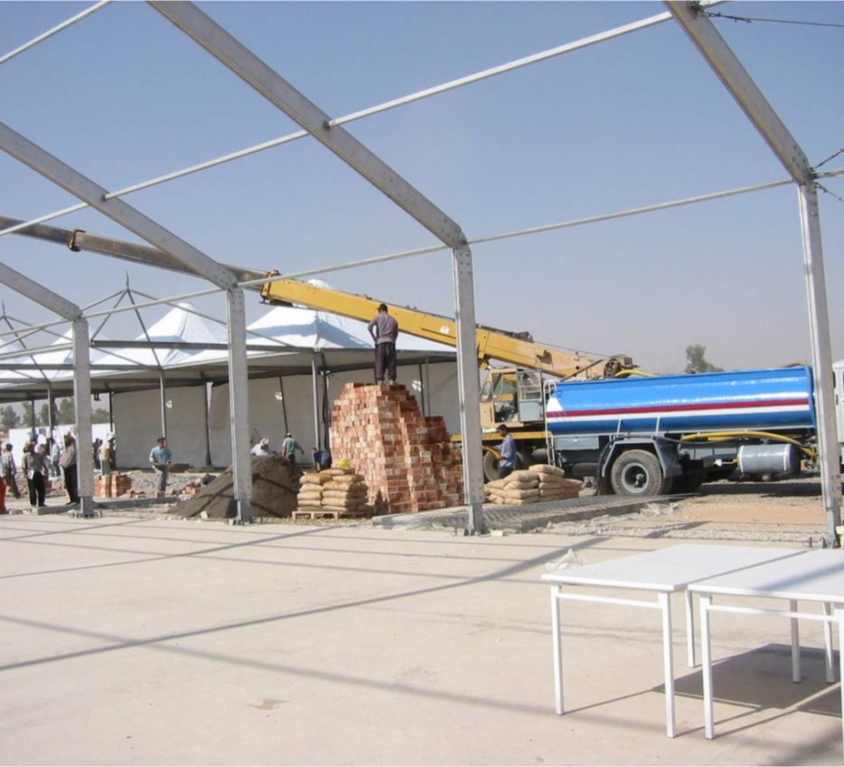 Construction of the very first dining facilities in Mosul for 101st Airborne…